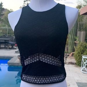 Top Shop Crop Top Embroidered Knit